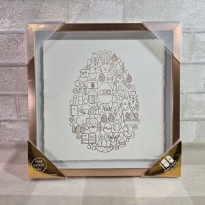 Marmont Hill Happy Easter Bunny Egg Chick Art Hand Foiled Framed Print